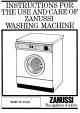 Zanussi FL1025 Instructions For The Use And Care