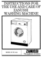 Zanussi FLi1012 Instructions For The Use And Care