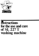 Zanussi SL 227 T Instructions For Use And Care Manual