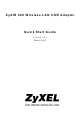 ZyXEL Communications Wireless LAN USB Adapter ZyAIR 200 Quick Start Manual