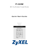 ZyXEL Communications 802.11g Wireless Firewall Router 1-P-320W Quick Start Manual