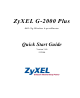 ZyXEL Communications Bridge/Router G-2000s Quick Start Manual
