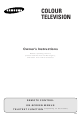 Samsung CS-29D8NT Owner's Instructions Manual
