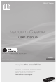 Samsung SC4472 2000W Bagless Cylinder Vacuum Cleaner User Manual