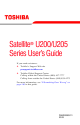 Toshiba Satellite U200 Series User Manual