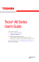 Toshiba A6 (PTA60U) User Manual