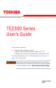 Toshiba TE2300 User Manual