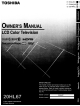 Toshiba TheaterWide 20HL67 Owner's Manual