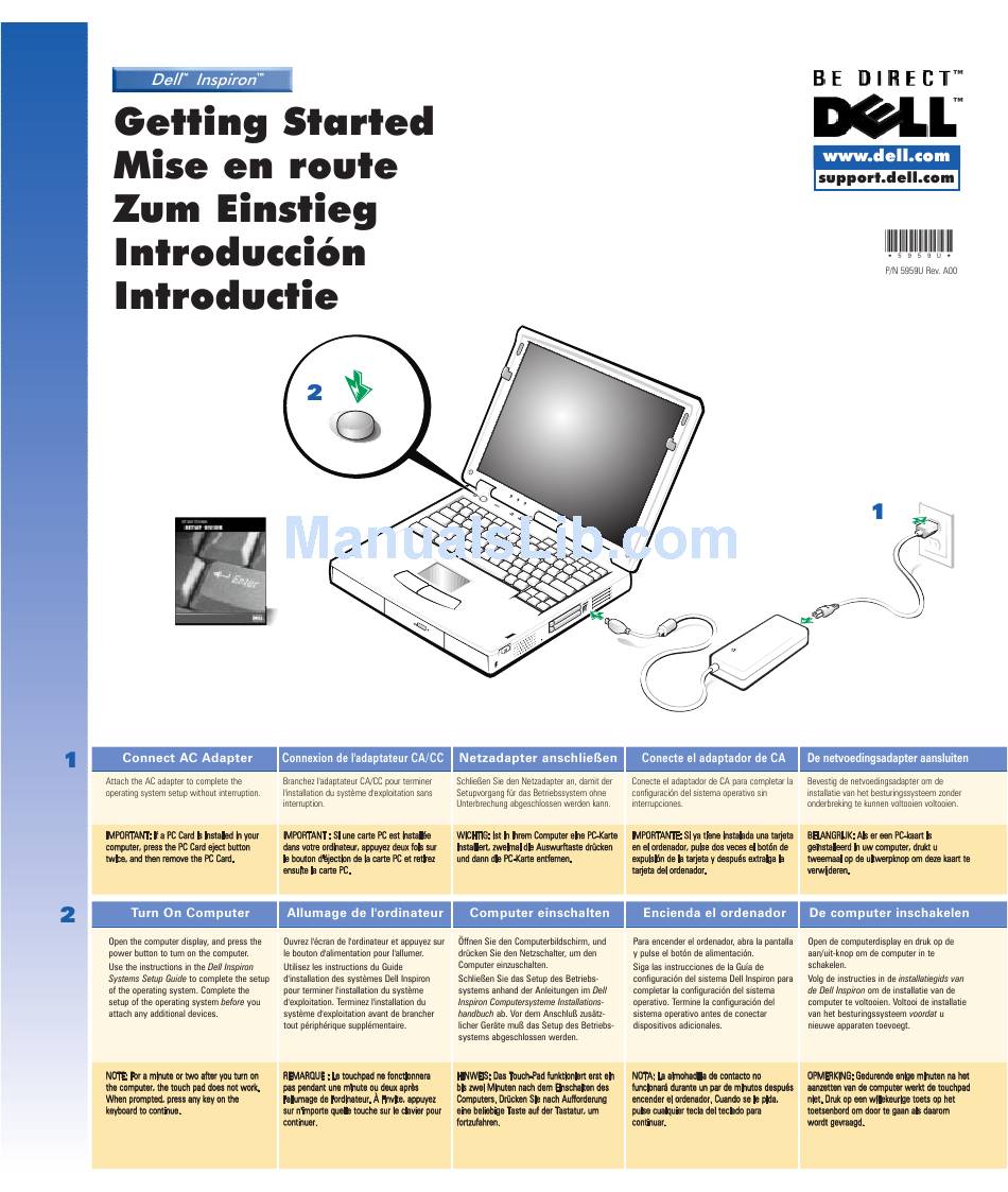 DELL INSPIRON 5000 LAPTOP GET STARTED MANUAL | ManualsLib