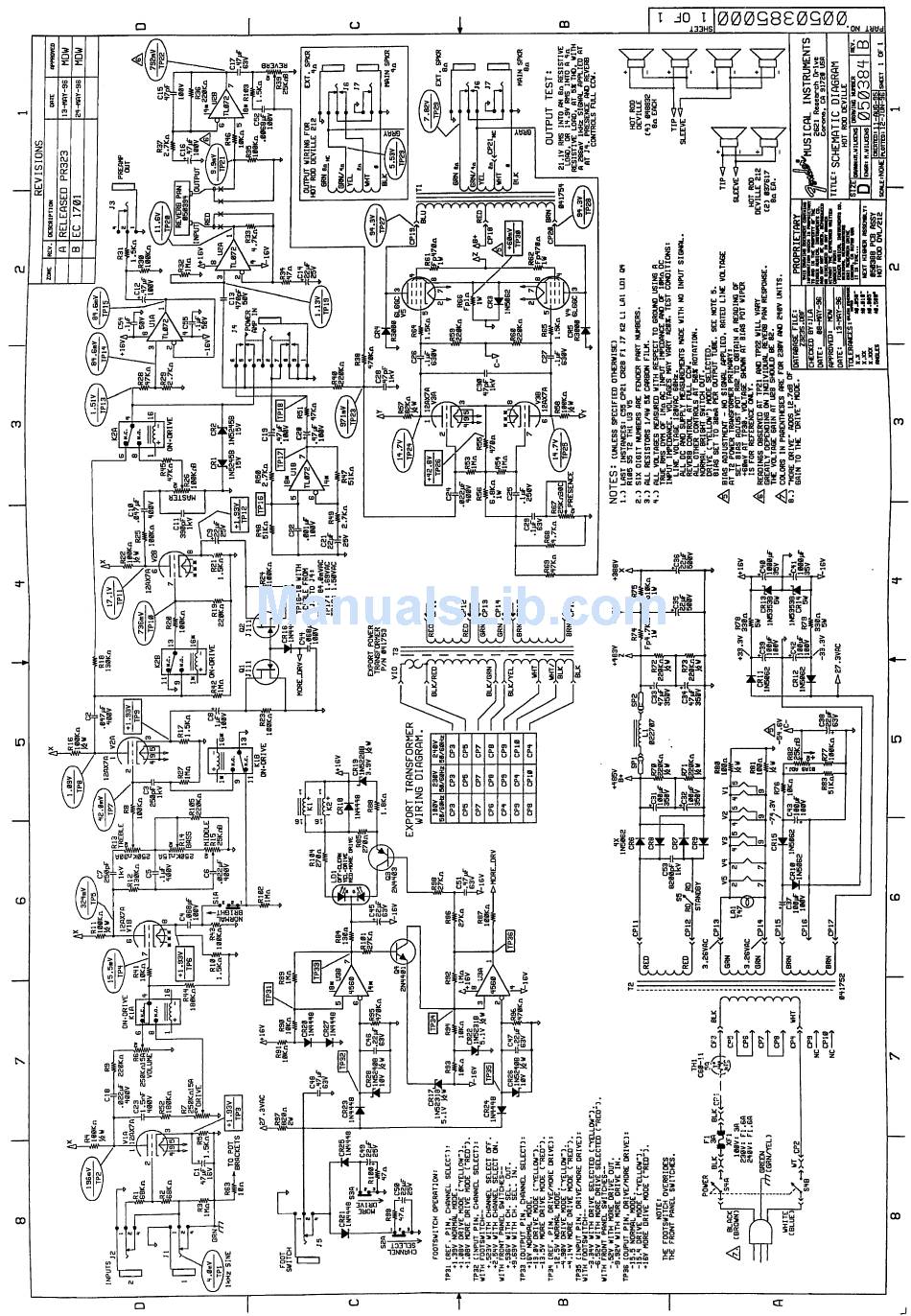 Fender Hot Rod Deluxe Schematic