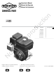Briggs & Stratton Vanguard 130000 Operator's Manual