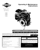 Briggs & Stratton 133200 Series Operating & Maintenance Instructions