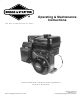Briggs & Stratton 12K300 Intek Series Operating And Maintenance Instructions Manual
