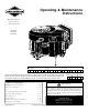 Briggs & Stratton 351700, 380700, 381700 Operating & Maintenance Instructions