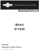 Briggs & Stratton 71039 Illustrated Parts List