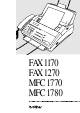 Brother FAX 1170 Owner's Manual