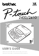 Brother P-Touch 2400 User Manual
