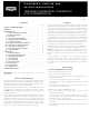 Bryant TEMPSURE COMMERCIAL THERMOSTAT P/N TSTATBBP220-LA Installation And Service Instructions Manual