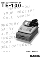 Casio TE-100 User Manual
