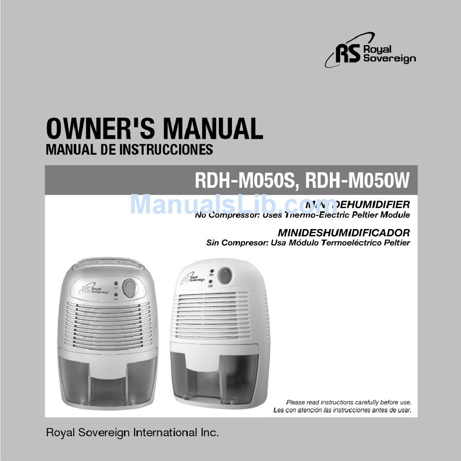 ROYAL SOVEREIGN RDH-M050 OWNER'S MANUAL Pdf Download | ManualsLib