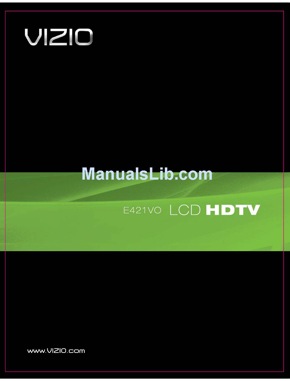 VIZIO E421VO USER MANUAL Pdf Download ManualsLib