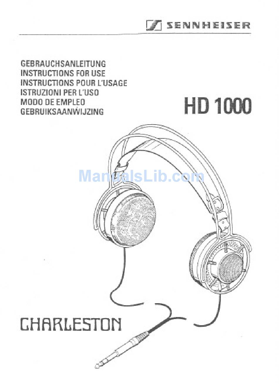 SENNHEISER HD 1000 MANUAL Pdf Download | ManualsLib