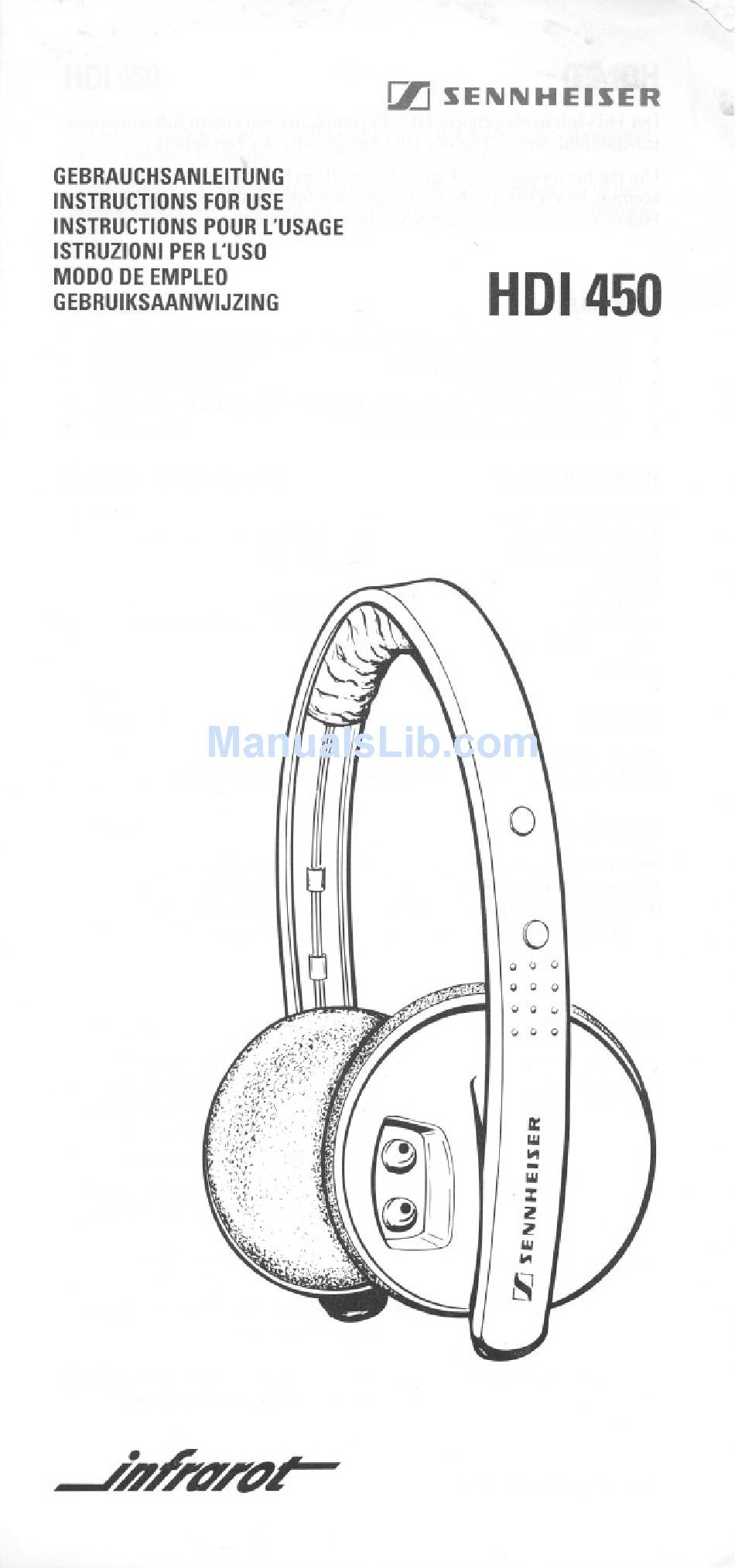 SENNHEISER HDI 450 INSTRUCTIONS FOR USE Pdf Download | ManualsLib