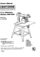 Craftsman RADIAL ARM SAW 315.22038 Owner's Manual