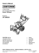 Craftsman SNOW THROWER 247.88853 Owner's Manual