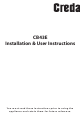 Creda CB43E Installation And User Instructions Manual