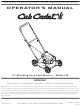 Cub Cadet 109 Operator's Manual