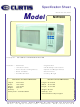 Curtis MW900 Specification Sheet