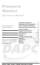 DeVillbiss Air Power Company DAPC D25690 Operator's Manual