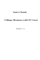deXlan Wireless LAN PC Card 11Mbps User Manual