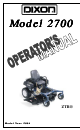 Dixon 2700 Operator's Manual