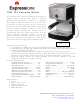 Espressione TEM-T20 Technical Specifications