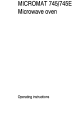 AEG MICROMAT 745E Operating Instructions Manual