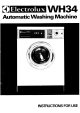 Electrolux WH34 Instructions For Use Manual