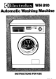 Electrolux WH 810 Instructions For Use Manual