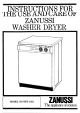 Zanussi U04229 WDT 1055 Instructions For Use And Care Manual
