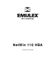 Emulex 110 User Manual