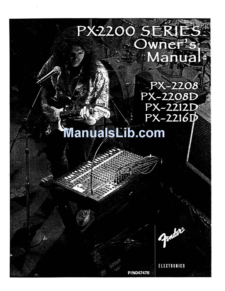 FENDER PX-2208 OWNER'S MANUAL Pdf Download | ManualsLib