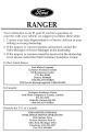 Ford Ranger Owner's Manual