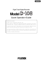 Fostex D-108 Quick Operation Manual