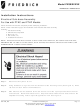 Friedrich PXSB230/20/30 Installation Instructions