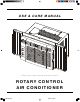 Frigidaire ROTARY CONTROL AIR CONDITIONER Use & Care Manual