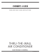 Frigidaire THRU-THE-WALL AIR CONDITIONER Owner's Manual