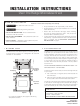 Frigidaire 316495062 Installation Instructions Manual