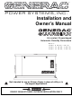 Generac Power Systems 04389-1, 04456-1, 04390-1 Installation And Owner's Manual