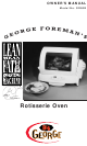 George Foreman GR80B Owner's Manual